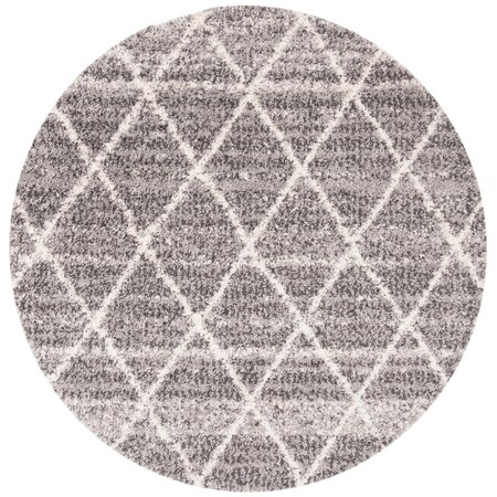 Safavieh 6 ft. 7 in. x 6 ft. 7 in. Melrose Shag 900 Round Rug Gray & Ivory SGML935F-7R